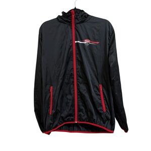 Ducati Corse nylon track jacket windbreaker zip up with packable hood size XL